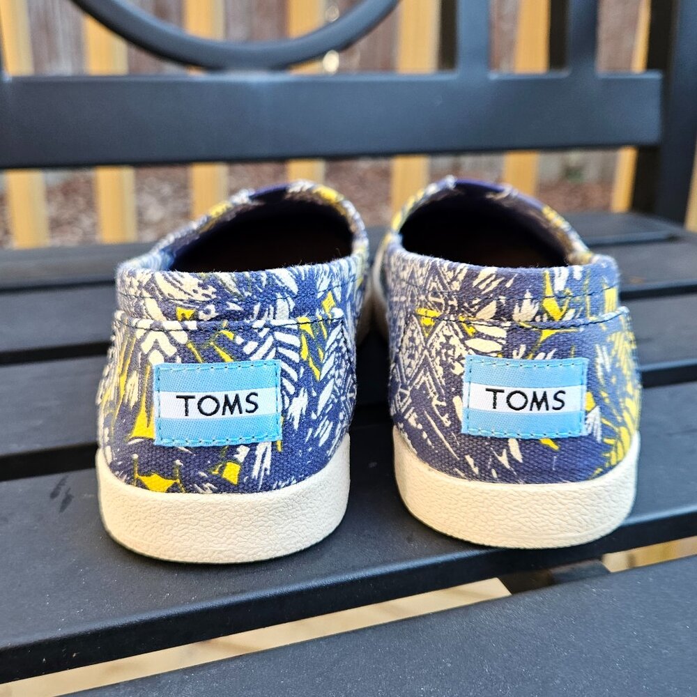 Toms Canvas Slip-on Loafers - Blue/Yellow/White Sz 7